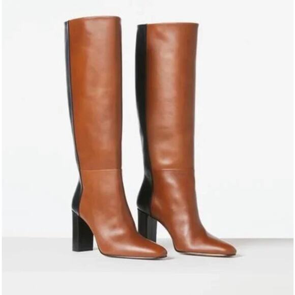 FRAME Le Catalina Colorblocked Boot (Size 40) in Whisky Multi - Picture 2 of 10